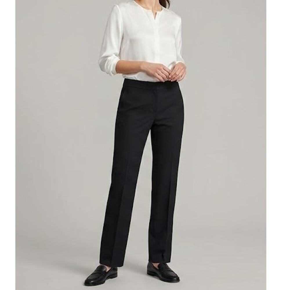 Lafayette 148 Virgin Wool Black Pants 8 Officecore Quiet Luxury Chic Workwear